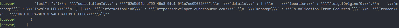 Unified Checkout: Target Origins Error - Cybersource Developer Community